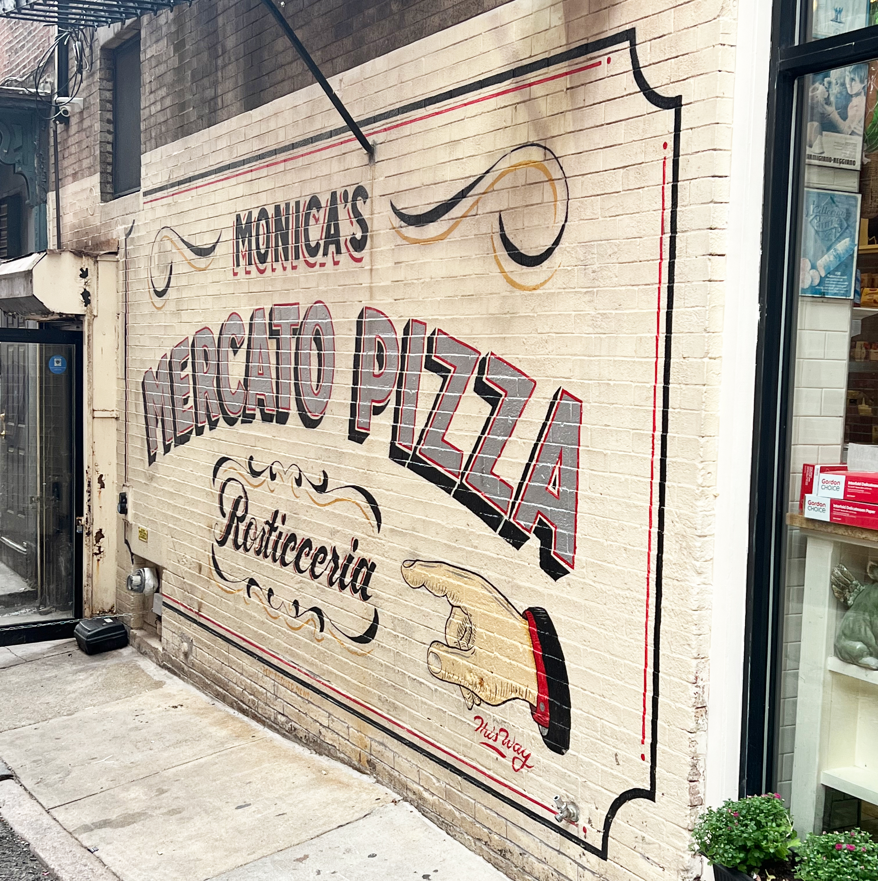 Monica's Mercato sign